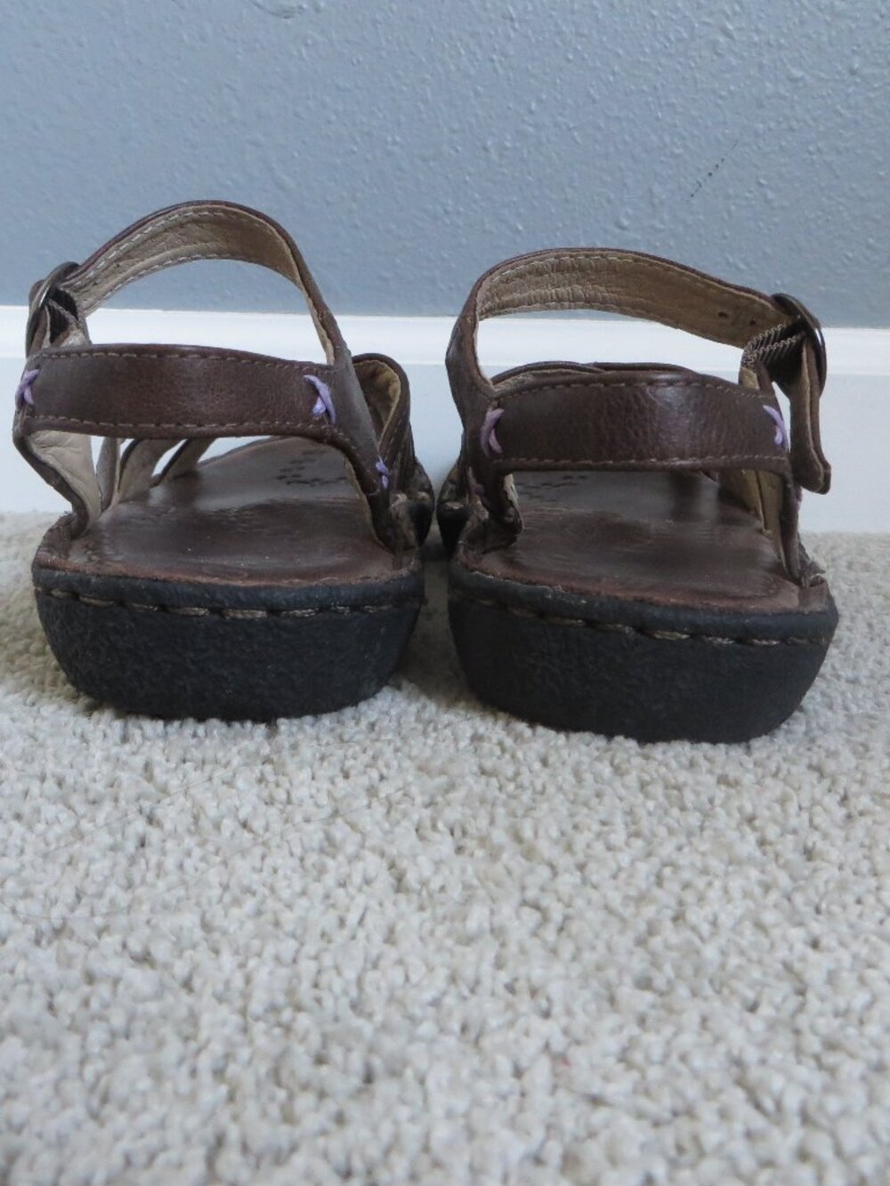 KEEN Hybridlife Karlie Womens Strappy Sandals Size 5 Brown/Purple Leather Retro - Picture 4 of 10